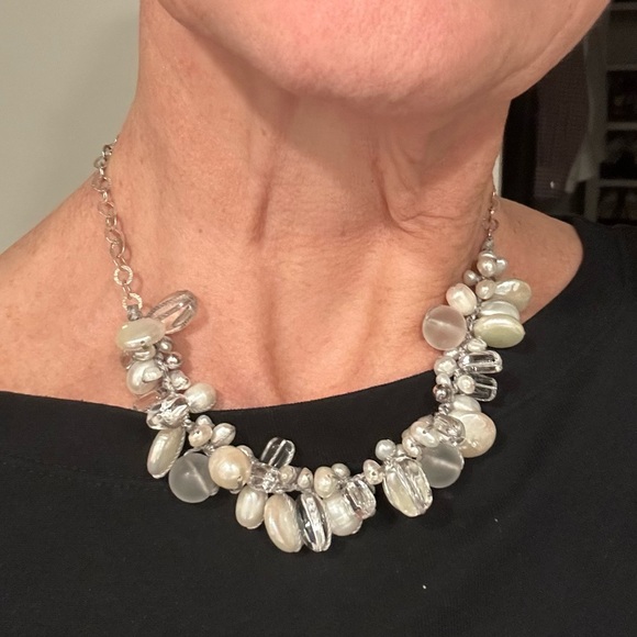 Silpada pearl and silver necklace, unique, adjustable chain, excellent - Picture 2 of 9